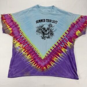 Summer Tour 2017 Tie Dye Skull Graphic Concert T Shirt XXL